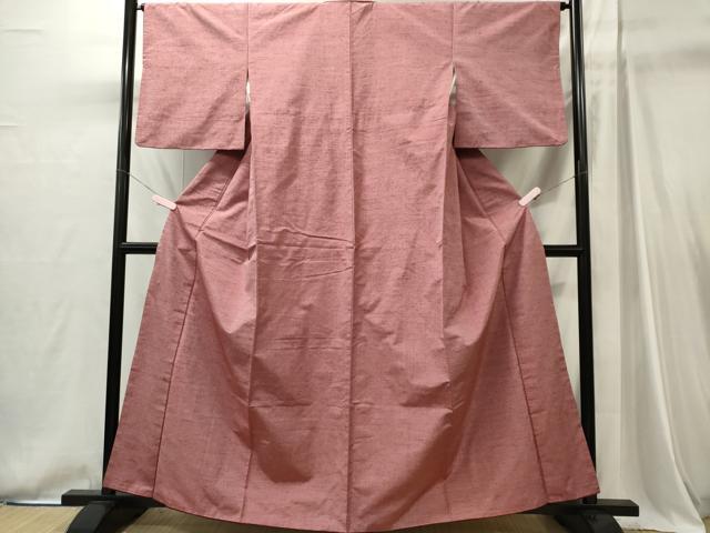 平和屋着物■上質な紬　退紅色　正絹　逸品　CABI6742ou