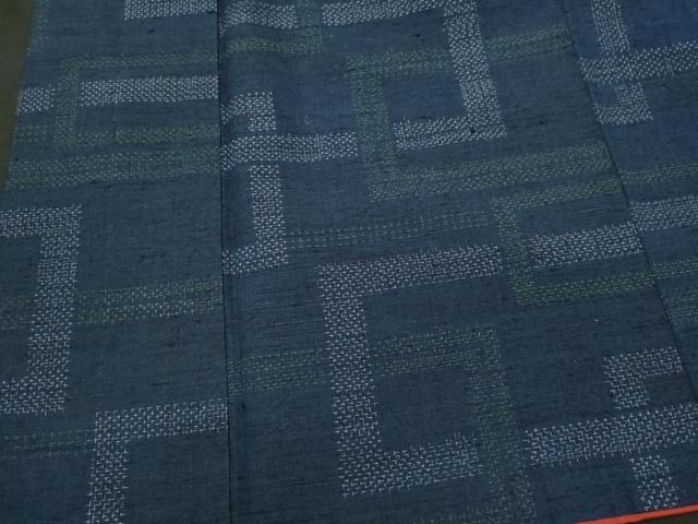 平和屋着物■上質な紬　幾何学文　正絹　逸品　CABI6744ou