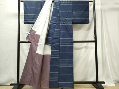 平和屋着物■本場縞大島紬　横段文　正絹　逸品　CABI6746ou