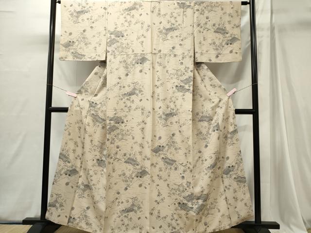 平和屋着物■上質な小紋　風景文　正絹　逸品　CABI6748ou