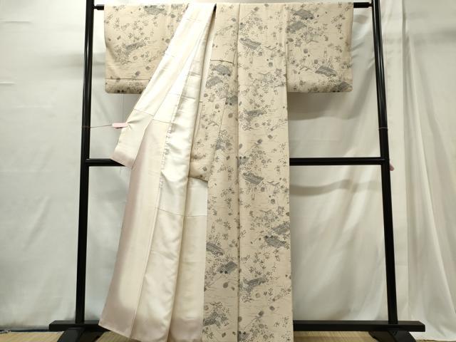 平和屋着物■上質な小紋　風景文　正絹　逸品　CABI6748ou