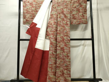 平和屋着物■本場染大島紬　草花文　正絹　逸品　CABI6752ou