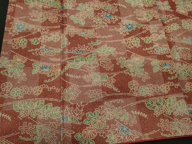 平和屋着物■本場染大島紬　草花文　正絹　逸品　CABI6752ou