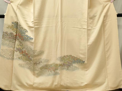 平和屋着物■豪華色留袖　刺繍　草花文　金糸　やまと誂製　正絹　逸品　CABI6754ou