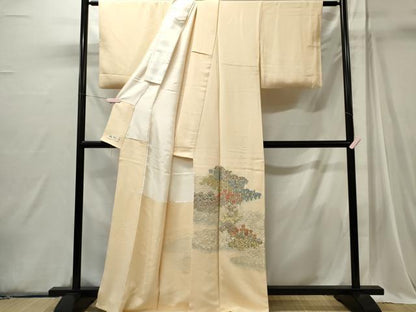 平和屋着物■豪華色留袖　刺繍　草花文　金糸　やまと誂製　正絹　逸品　CABI6754ou