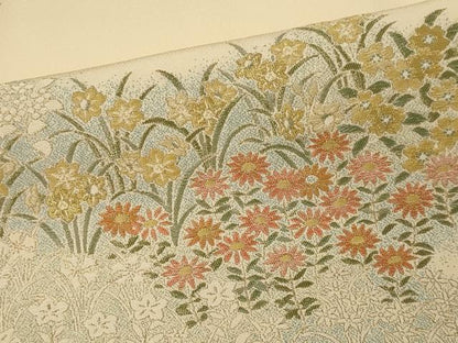 平和屋着物■豪華色留袖　刺繍　草花文　金糸　やまと誂製　正絹　逸品　CABI6754ou