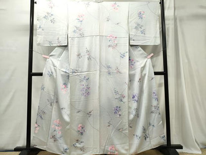 平和屋着物■上質な小紋　枝花文　正絹　逸品　CABI6756ou