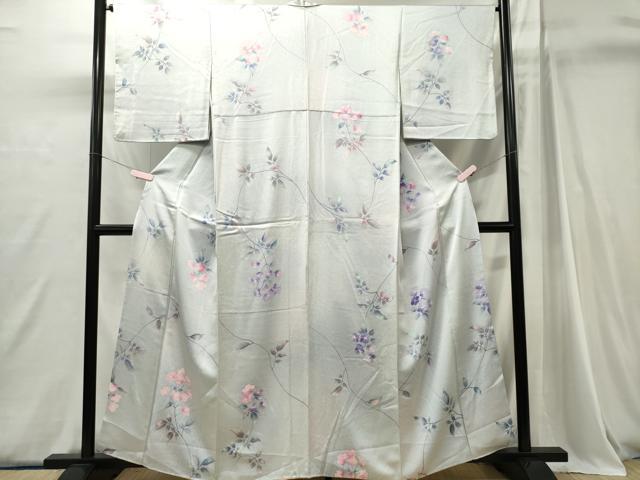 平和屋着物■上質な小紋　枝花文　正絹　逸品　CABI6756ou