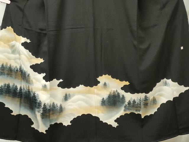 平和屋着物■豪華黒留袖　作家物　遠山風景文　暈し染め　正絹　逸品　CABI6760ou