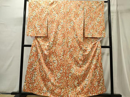 平和屋着物■上質な小紋　草花文　金彩　正絹　逸品　CABI6762ou