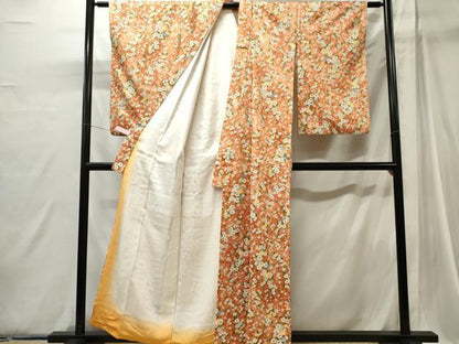 平和屋着物■上質な小紋　草花文　金彩　正絹　逸品　CABI6762ou