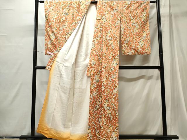 平和屋着物■上質な小紋　草花文　金彩　正絹　逸品　CABI6762ou