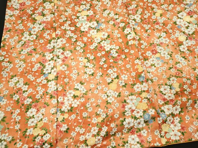 平和屋着物■上質な小紋　草花文　金彩　正絹　逸品　CABI6762ou