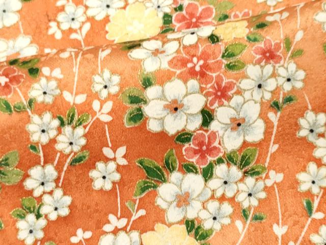平和屋着物■上質な小紋　草花文　金彩　正絹　逸品　CABI6762ou