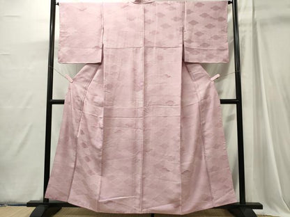 平和屋着物■上質な色無地　吉祥地紋　撫子色　正絹　逸品　CABI6767ou