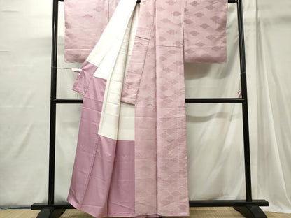 平和屋着物■上質な色無地　吉祥地紋　撫子色　正絹　逸品　CABI6767ou