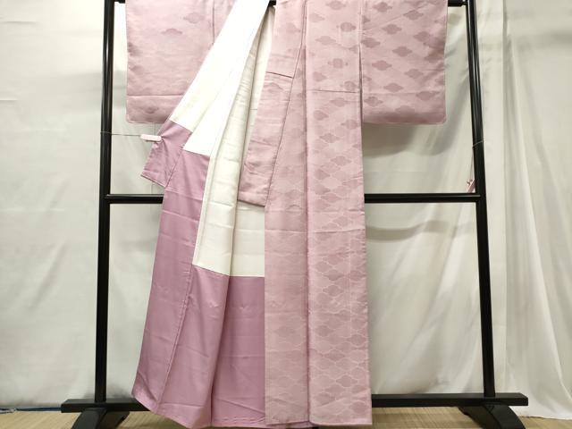 平和屋着物■上質な色無地　吉祥地紋　撫子色　正絹　逸品　CABI6767ou