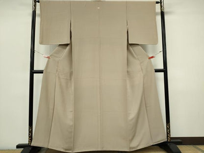 平和屋着物■上質な色無地　白橡色　正絹　逸品　CABI6769ou