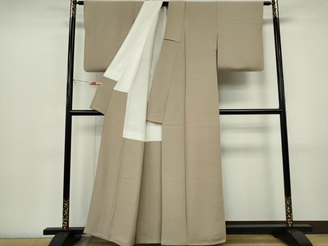 平和屋着物■上質な色無地　白橡色　正絹　逸品　CABI6769ou