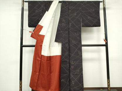 平和屋着物■上質な紬　唐草文　正絹　逸品　CABI6773ou
