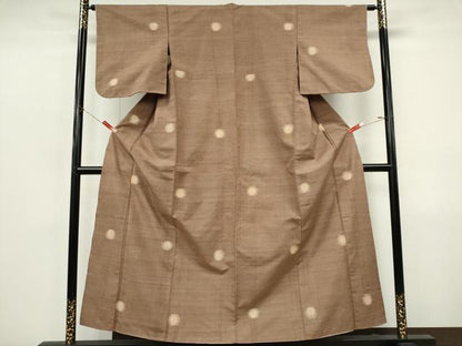 平和屋着物■上質な紬　水玉　正絹　逸品　CABI6774ou