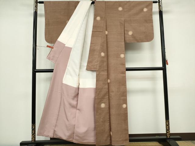 平和屋着物■上質な紬　水玉　正絹　逸品　CABI6774ou