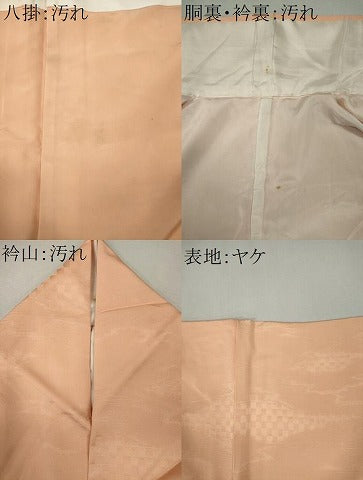 平和屋着物■上質な色無地　吉祥地紋　洒落柿色　正絹　逸品　CABI6775ou