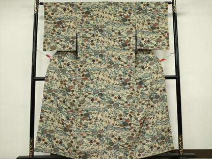 平和屋着物■上質な小紋　型染め　風景文　正絹　逸品　CABI6776ou