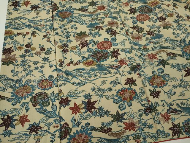 平和屋着物■上質な小紋　型染め　風景文　正絹　逸品　CABI6776ou