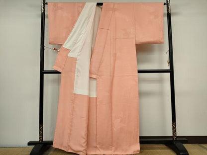 平和屋着物■上質な色無地　雲取り舞蝶地紋　宍色　正絹　逸品　CABI6781ou