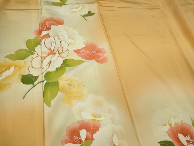 平和屋着物■訪問着　駒刺繍　草花文　暈し染め　正絹　逸品　CABI6782ou