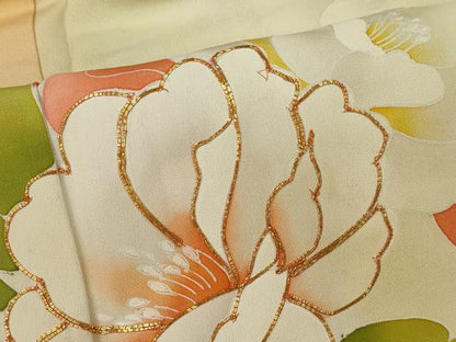 平和屋着物■訪問着　駒刺繍　草花文　暈し染め　正絹　逸品　CABI6782ou