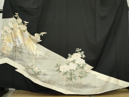 平和屋着物■豪華黒留袖　鳳凰花文　金銀彩　正絹　逸品　CABI6783ou