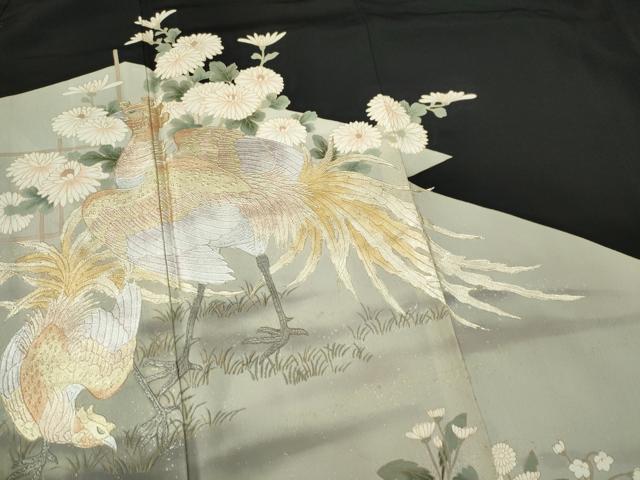 平和屋着物■豪華黒留袖　鳳凰花文　金銀彩　正絹　逸品　CABI6783ou