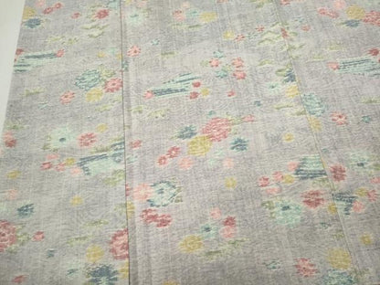 平和屋着物■上質な紬　風景草花文　正絹　逸品　CABI6791ou