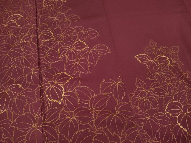 平和屋着物■訪問着　駒刺繍　葉尽くし　金彩　正絹　逸品　CABI6792ou