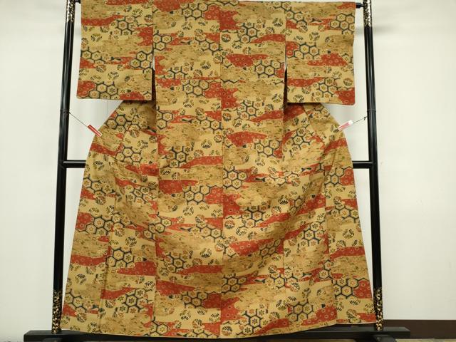 平和屋着物■上質な小紋　吉祥文　正絹　逸品　CABI6793ou