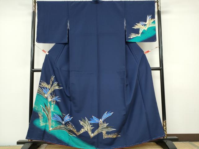 平和屋着物■訪問着　流水溢れ松葉文　金彩　洗える着物　未使用　CABI6799ou