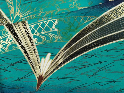 平和屋着物■訪問着　流水溢れ松葉文　金彩　洗える着物　未使用　CABI6799ou