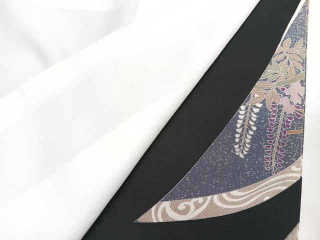 平和屋着物■豪華黒留袖　作家物　駒刺繍　流水色紙草花文　金彩　正絹　逸品　CABI6801xe