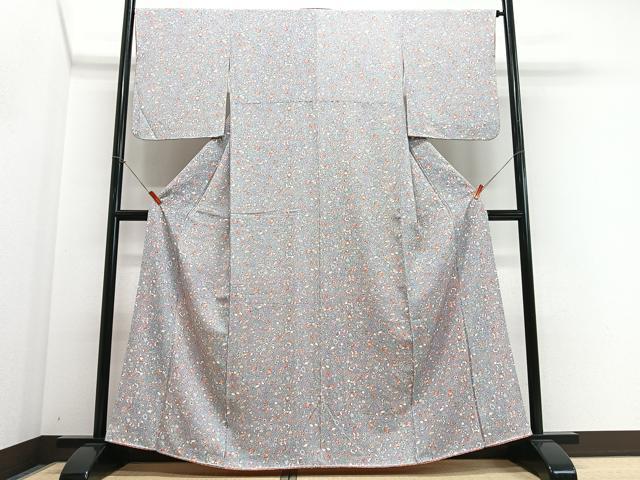 平和屋着物■上質な小紋　更紗花文　正絹　逸品　CABI6802xe