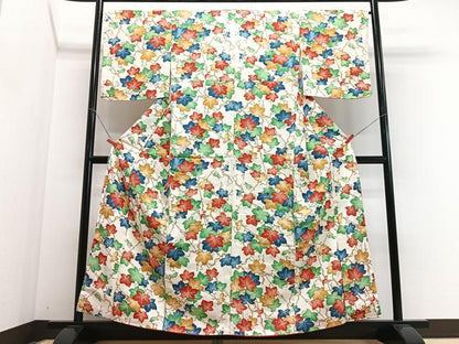 平和屋着物■上質な小紋　枝葉文　正絹　逸品　未使用　CABI6804xe