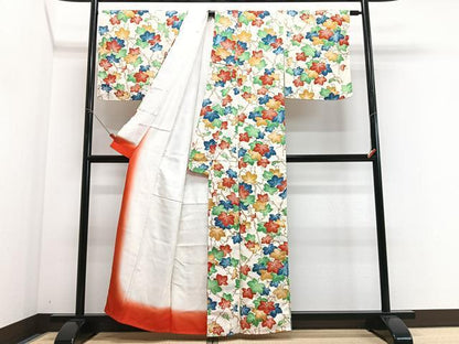 平和屋着物■上質な小紋　枝葉文　正絹　逸品　未使用　CABI6804xe
