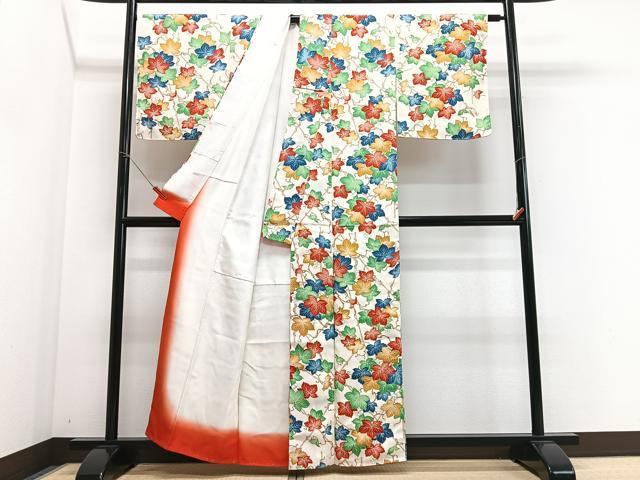 平和屋着物■上質な小紋　枝葉文　正絹　逸品　未使用　CABI6804xe