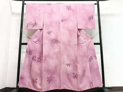 平和屋着物■上質な小紋　舞花文　暈し染め　正絹　逸品　CABI6806xe