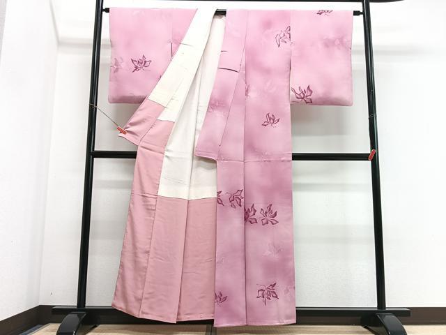 平和屋着物■上質な小紋　舞花文　暈し染め　正絹　逸品　CABI6806xe