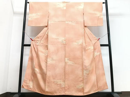 平和屋着物■上質な小紋　雲取り立波花地紋　暈し染め　正絹　逸品　CABI6808xe