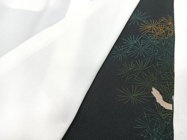 平和屋着物■豪華黒留袖　作家物　駒刺繍　色紙花鳥文　金彩　正絹　逸品　CABI6809xe