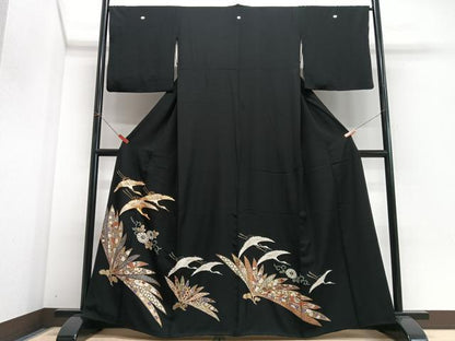 平和屋着物■豪華黒留袖　駒刺繍　飛翔　金彩　正絹　逸品　CABI6810xe