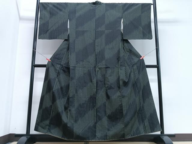 平和屋着物■上質な小紋　縞　暈し染め　正絹　逸品　未使用　CABI6812xe